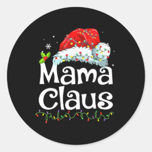 Mamma Claus jul pyjamas familj matchande Xmas L Runt Klistermärke
