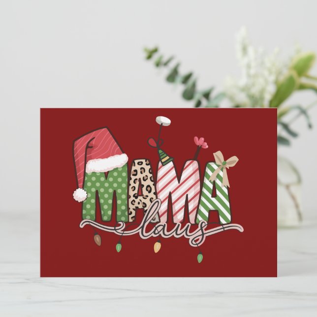 Mamma Claus jul rolig jul Mamma Julkort (Stående Fram)
