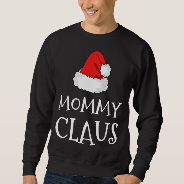 Mamma Claus jul-värdfamiljen Matching Pa Lång Ärmad Tröja (Framsida)