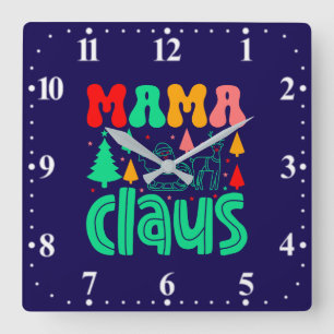 Mamma Claus-juldesign-60097 Fyrkantig Klocka