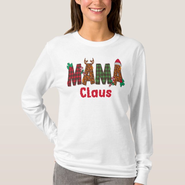Mamma Claus, julen Mamma T Shirt (Framsida)