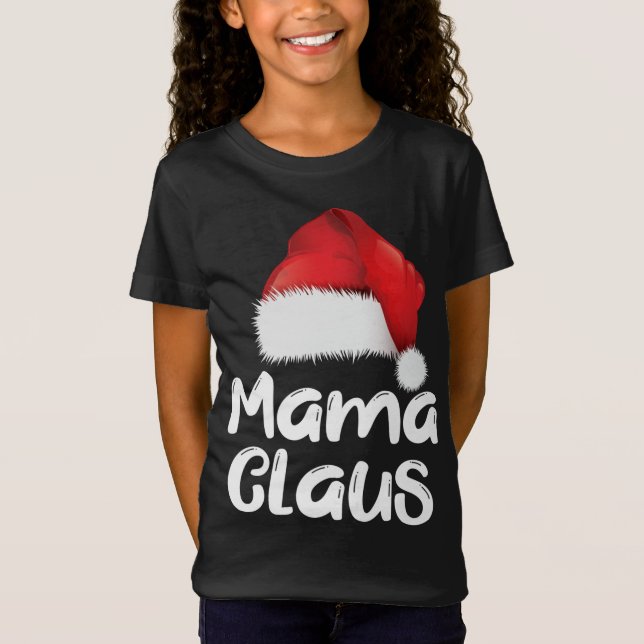 Mamma Claus-julfamiljen Matching Santa Hat Paj T Shirt (Framsida)