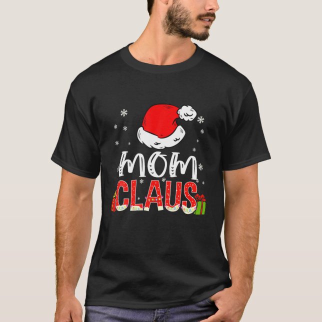 Mamma Claus Julljus Juldekorationer Pa T Shirt (Framsida)