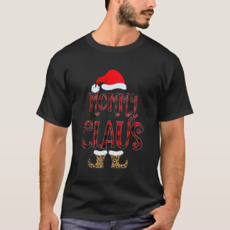 Mamma Claus Leopard jul Pajama Santa Gift Fo T Shirt