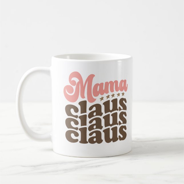 Mamma Claus Retro Groovy-Helgdagar Kaffemugg (Vänster)