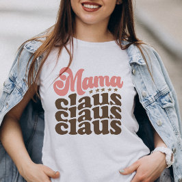 Mamma Claus Retro Groovy-Helgdagar T Shirt