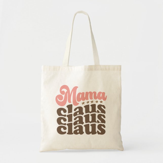 Mamma Claus Retro Groovy-Helgdagar Tygkasse (Framsidan)