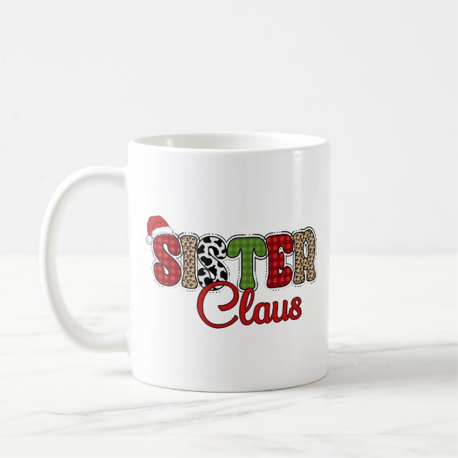 Mamma Claus Rutig Design Kaffemugg (Vänster)