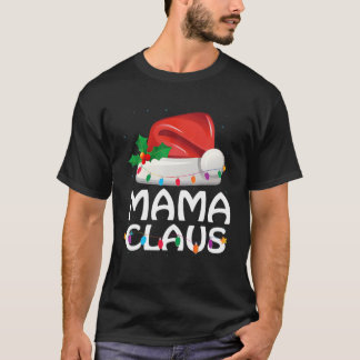 Mamma Claus Santa Hat-familjen matchande jul Paj T Shirt