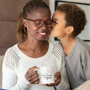 MAMMA COFFEE MED JESUS Christian Quiet Time Quote Kaffemugg