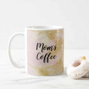 Mamma Coffee rosa och guld glitter mugg
