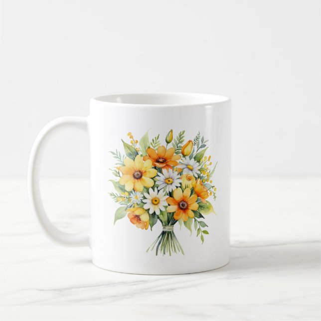 Mamma Coffee Sunshine Soul Blommigt Bouquet Söt Kaffemugg (Vänster)