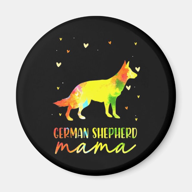 Mamma Colorful German Shepherd Magnet (Framsidan)