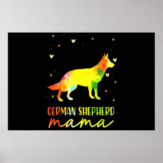 Mamma Colorful German Shepherd Poster