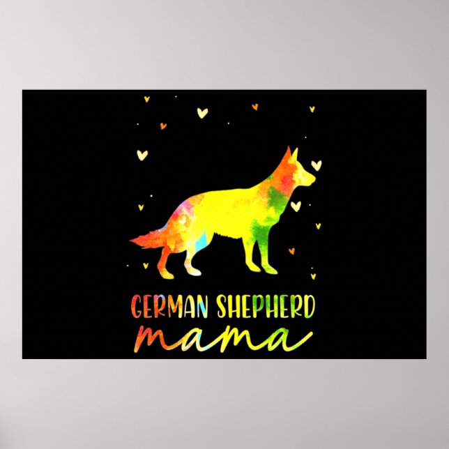 Mamma Colorful German Shepherd Poster (Framsidan)