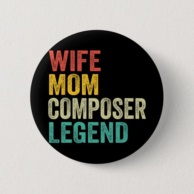 Mamma Composer Legend Mors dag Vintage Knapp (Framsida)