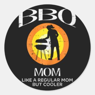 Mamma Cooler Barbecue Kött Grilling Mors dag Momm Runt Klistermärke