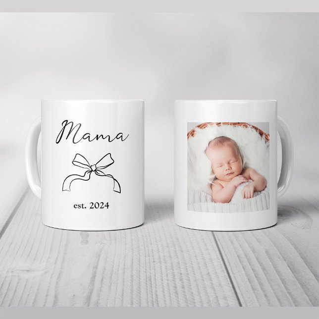 Mamma | Coquette Black Bow och Baby Fotto Kaffemugg (Skapare uppladdad)