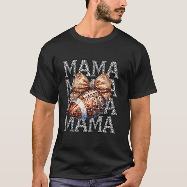 Mamma Coquette Bow American Football Game Day - ta T Shirt (Framsida)