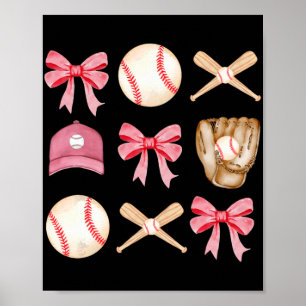Mamma Coquette Mors dag Women Girls Baseball Mamma Poster