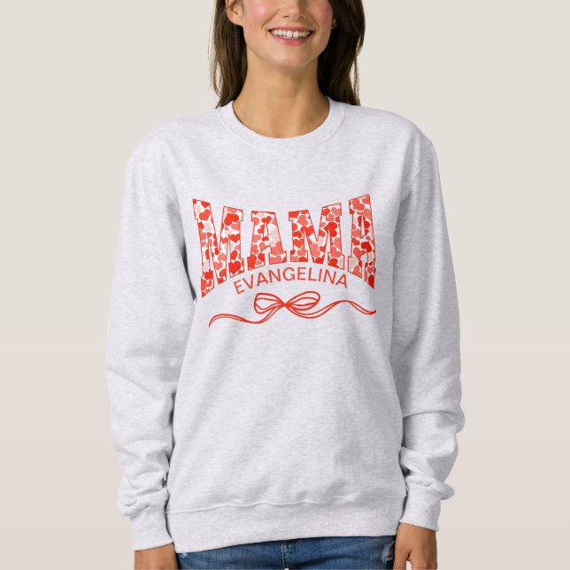 MAMMA Coquette Valentines Day Hearts Personlig T Shirt (Framsida)