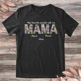 Mamma Cottagecore Blommigt Illustration Kids Namn T Shirt
