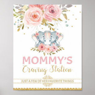 Mamma Crave Station Elephant Twillingar Baby Showe Poster
