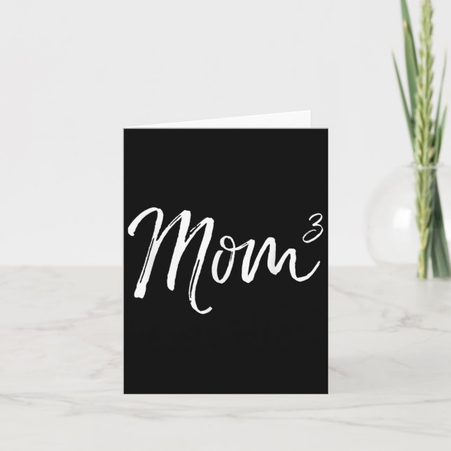 Mamma Cubed Trippel Mamma Av 3 Tredje Barn Meddela Kort (Framsida)