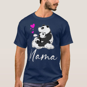Mamma Cute Baby Panda Bear Mors dag Mamma Heart T Shirt