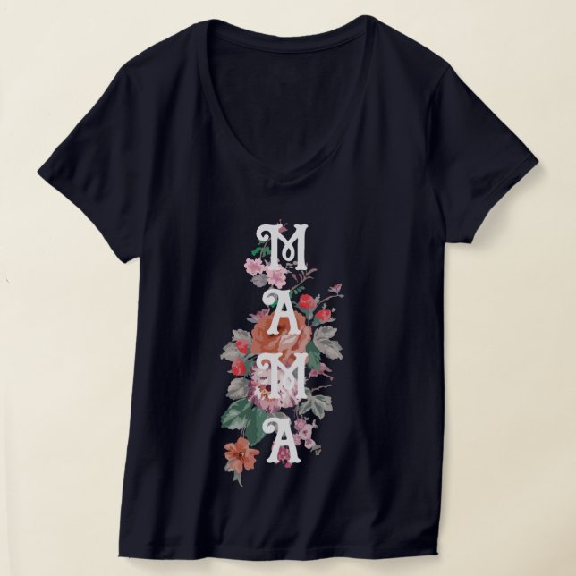 Mamma Cute blommigt för mor T Shirt (Laydown)