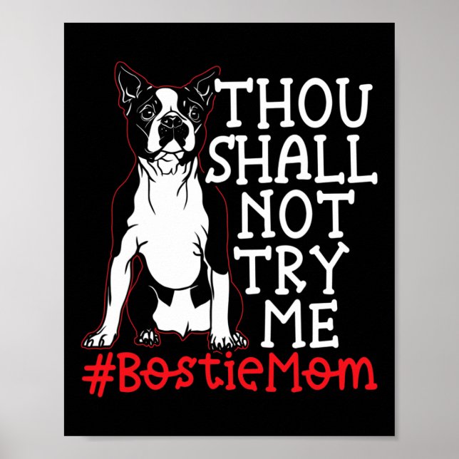Mamma Cute Boston Terrier Hund älskare Poster (Framsidan)