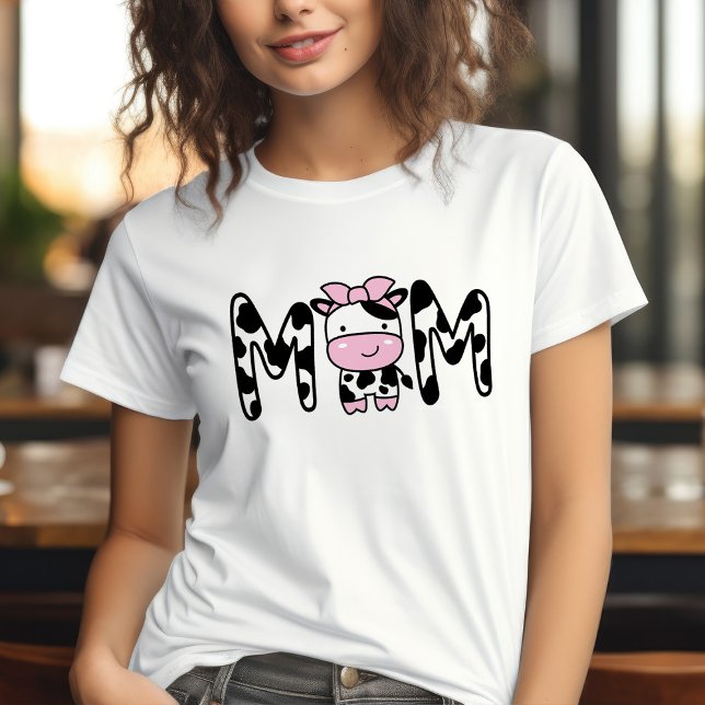 Mamma Cute Cow-Thned Födelsedagsfest T-Shirt (Skapare uppladdad)