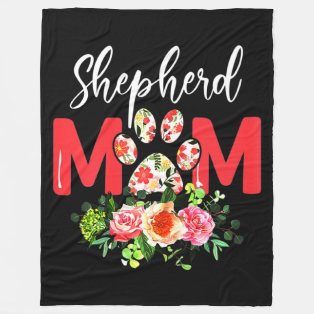 Mamma Cute German Shepherd Fleecefilt (Framsidan)