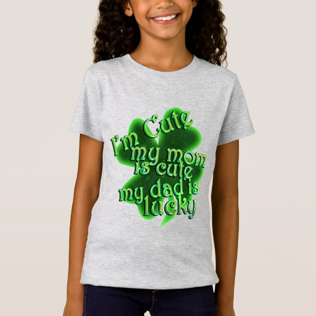 Mamma Cute Pappa Lucky St. Patrick's Day T Shirt (Framsida)