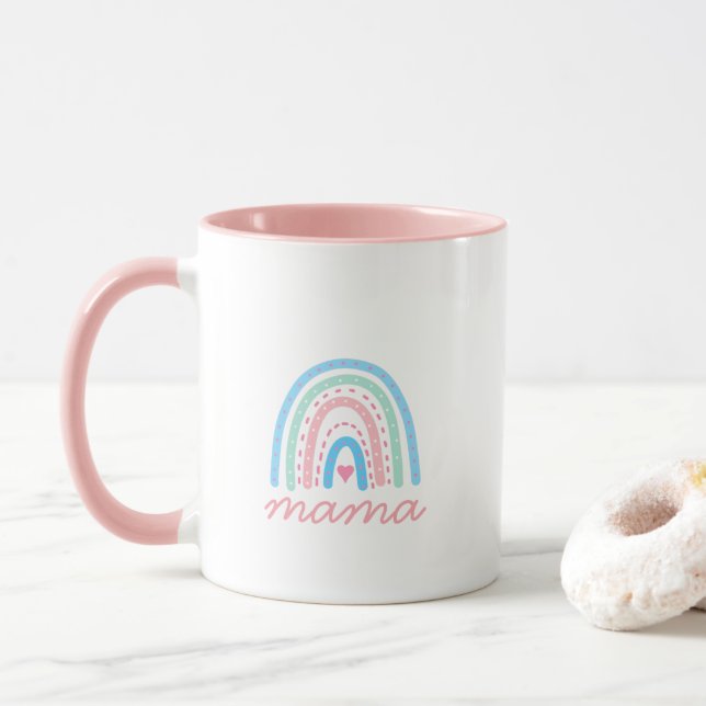Mamma Cute Rainbow Coffee Mugg (Med munk)