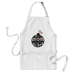 Mamma da Bomb Funny Typografi för Mor Cute Förkläde