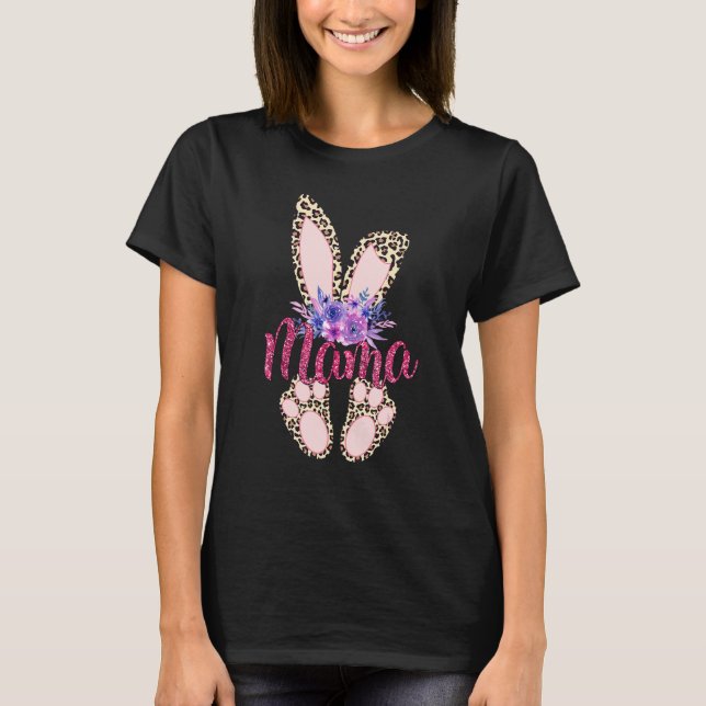 Mamma Dagen 2022 Leopard Bunny Rabbit Gi T Shirt (Framsida)