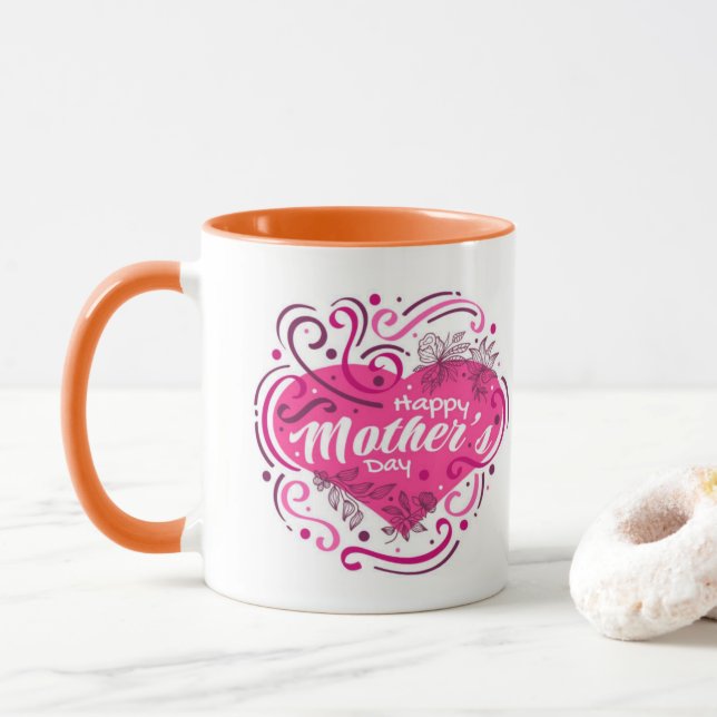 Mamma-dagen Delight Lycklig Mor's Day Lettering wi Mugg (Med munk)