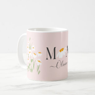 Mamma daisy blommigt babydusch nyfödd bebis rosa kaffemugg