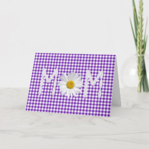 Mamma Daisy om Lila och White Gingham Kort