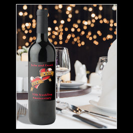 Mamma & Dan-årsdagen Party Vinflaska Etikett