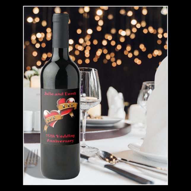 Mamma & Dan-årsdagen Party Vinflaska Etikett (Skapare uppladdad)