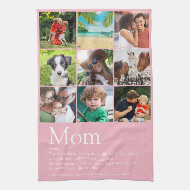 Mamma Definition 9 Fotokollage Rosa Kökshandduk (Vertikal)
