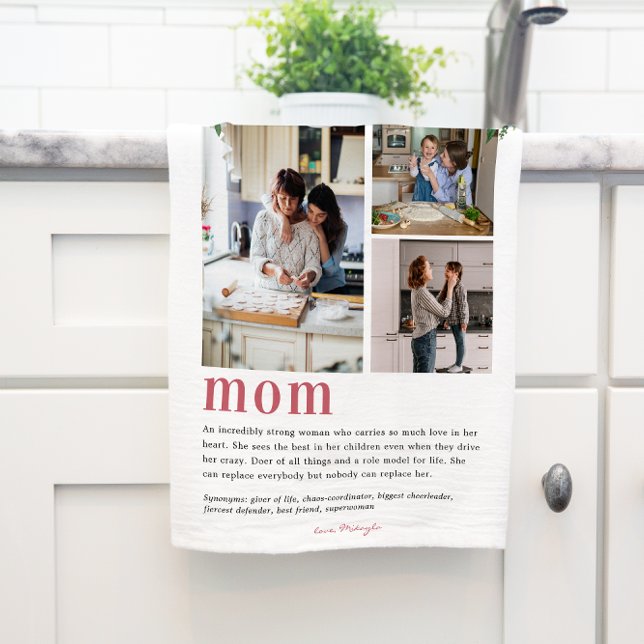 Mamma Definition | Blommig 3 Foto Tekannematta Kökshandduk (Skapare uppladdad)