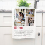 Mamma Definition | Blommigt 3 Photo Tea Towel Kökshandduk<br><div class="desc">Modern 3 fotokollage tehandduk. Med en bra definition av vad ett Mamma är med utrymme för anpassningsbar, namn och/eller år. Hon födde dig, matat dig, tog upp dig från hemska mitten-skoldans. Se till att visa henne hur tacksam du är! Fotominnestehanddukar är inte bara perfekt för mamma, utan gör också underbara...</div>