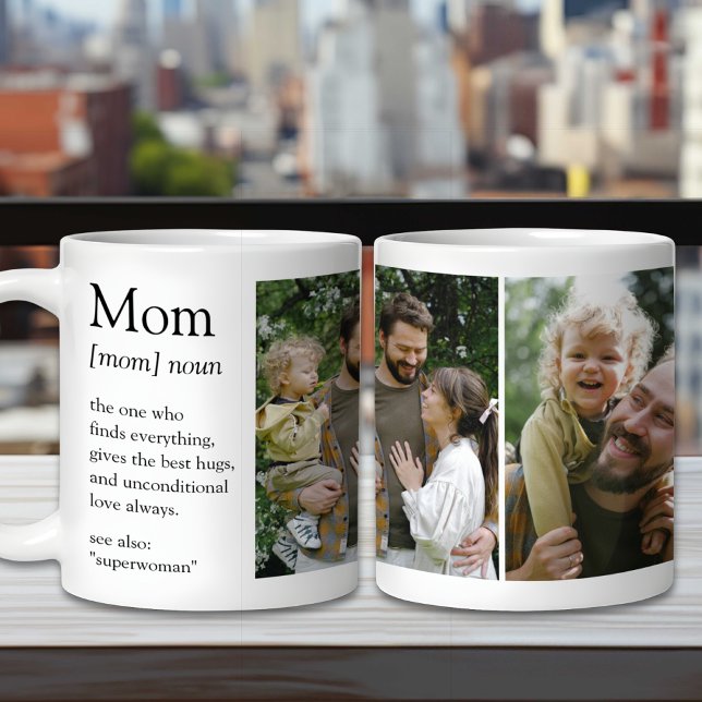Mamma Definition Funny och Heartfilt Family Photo Kaffemugg (Skapare uppladdad)