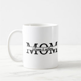Mamma delade Monogram med barn namn Kaffemugg