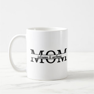 Mamma delade Monogram med barn namn Kaffemugg