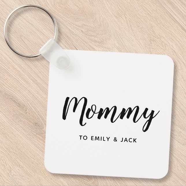 Mamma | Den moderna Mamma Kids Namn Mor nyckelkedj Nyckelring (Skapare uppladdad)