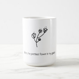 Mamma den vackraste blomman (svart typsnitt) kaffemugg